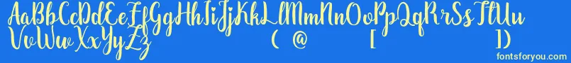 ZaheeraDemo Font – Yellow Fonts on Blue Background