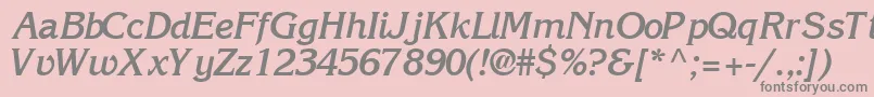 IntuitionsskBoldItalic Font – Gray Fonts on Pink Background