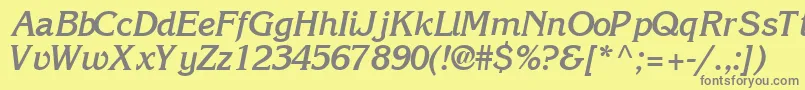 IntuitionsskBoldItalic Font – Gray Fonts on Yellow Background