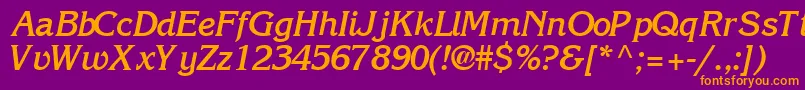 IntuitionsskBoldItalic Font – Orange Fonts on Purple Background