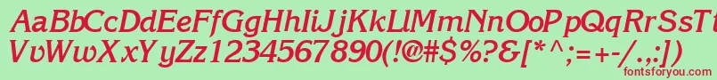 IntuitionsskBoldItalic Font – Red Fonts on Green Background