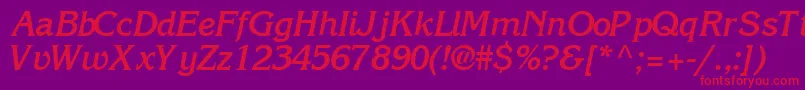 IntuitionsskBoldItalic Font – Red Fonts on Purple Background