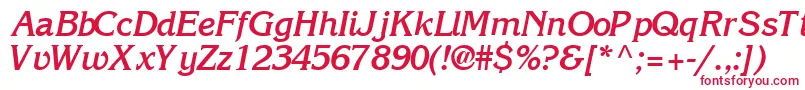 Шрифт IntuitionsskBoldItalic – красные шрифты на белом фоне