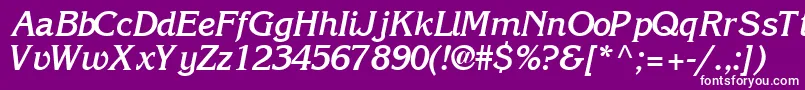 フォントIntuitionsskBoldItalic – 紫の背景に白い文字