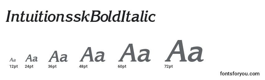 Размеры шрифта IntuitionsskBoldItalic
