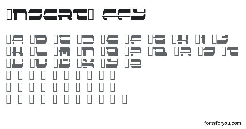 A fonte Insert3 ffy – alfabeto, números, caracteres especiais