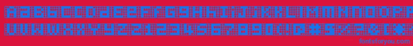 Picahmr Font – Blue Fonts on Red Background