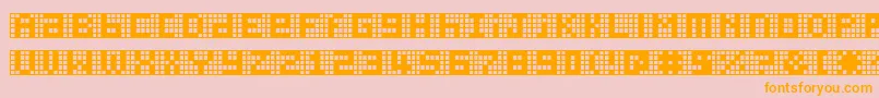 Picahmr-Schriftart – Orangefarbene Schriften auf rosa Hintergrund