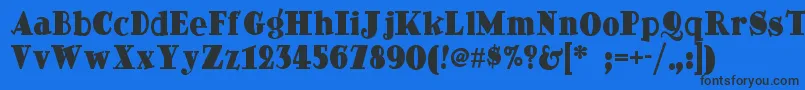 Dingdongdaddyonf Font – Black Fonts on Blue Background
