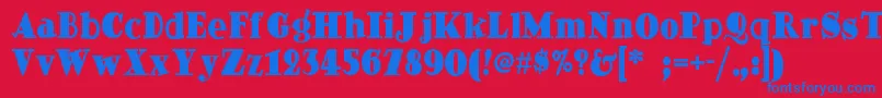 Dingdongdaddyonf Font – Blue Fonts on Red Background