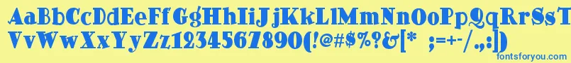 Dingdongdaddyonf Font – Blue Fonts on Yellow Background