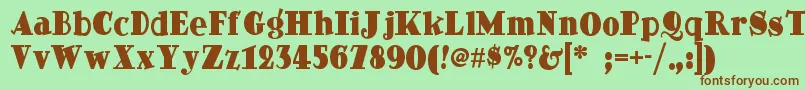 Dingdongdaddyonf Font – Brown Fonts on Green Background