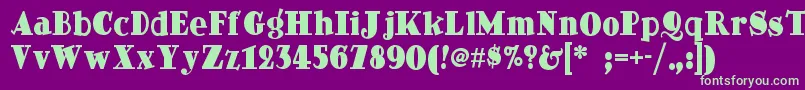 Dingdongdaddyonf Font – Green Fonts on Purple Background