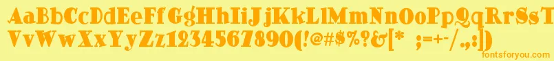 Dingdongdaddyonf Font – Orange Fonts on Yellow Background