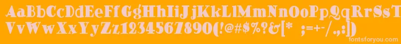 Dingdongdaddyonf Font – Pink Fonts on Orange Background