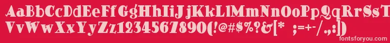 Dingdongdaddyonf Font – Pink Fonts on Red Background