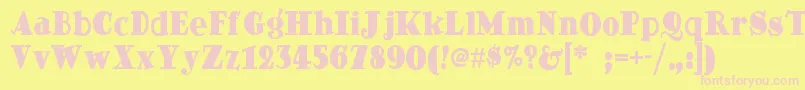 Dingdongdaddyonf Font – Pink Fonts on Yellow Background