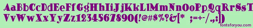 Dingdongdaddyonf Font – Purple Fonts on Green Background