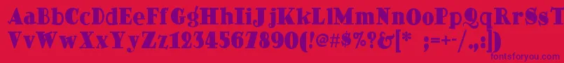 Dingdongdaddyonf Font – Purple Fonts on Red Background