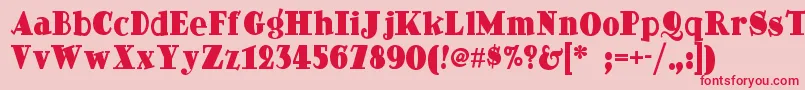 Dingdongdaddyonf Font – Red Fonts on Pink Background