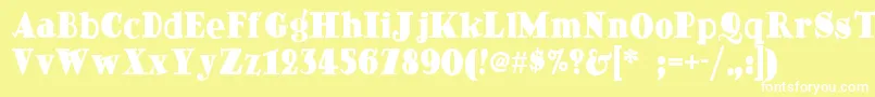 Dingdongdaddyonf Font – White Fonts on Yellow Background