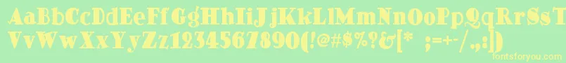 Dingdongdaddyonf Font – Yellow Fonts on Green Background