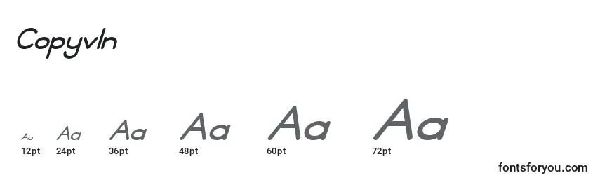 Copyvln Font Sizes