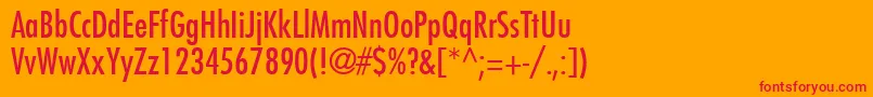 FuturaLtCondensedMedium Font – Red Fonts on Orange Background