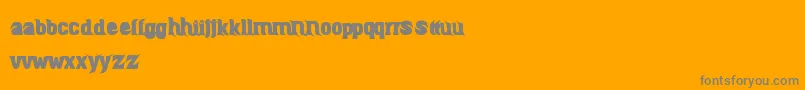 BiruHtamBiru-Schriftart – Graue Schriften auf orangefarbenem Hintergrund