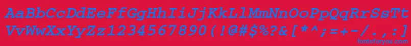 Crr56C Font – Blue Fonts on Red Background