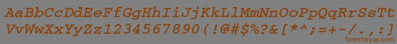 Crr56C Font – Brown Fonts on Gray Background