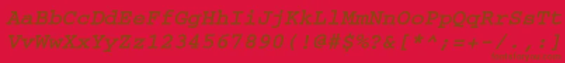 Crr56C Font – Brown Fonts on Red Background