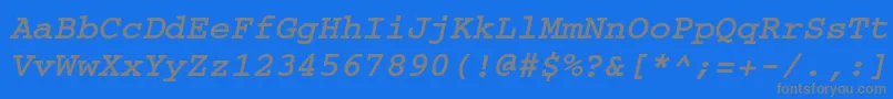 Czcionka Crr56C – szare czcionki na niebieskim tle