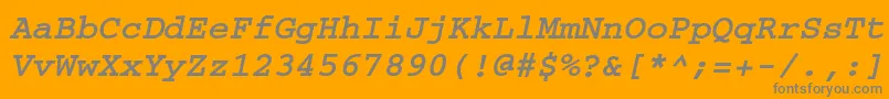 Fonte Crr56C – fontes cinzas em um fundo laranja
