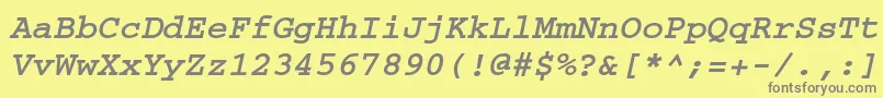 Crr56C Font – Gray Fonts on Yellow Background