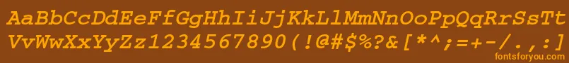 Crr56C Font – Orange Fonts on Brown Background