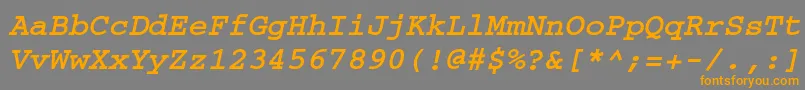 Crr56C Font – Orange Fonts on Gray Background