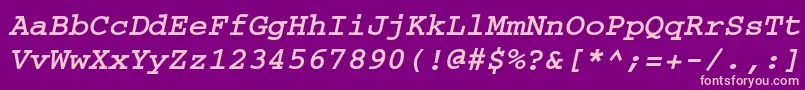 Crr56C Font – Pink Fonts on Purple Background
