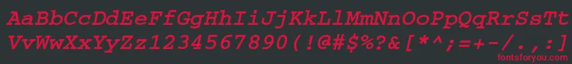 Crr56C Font – Red Fonts on Black Background