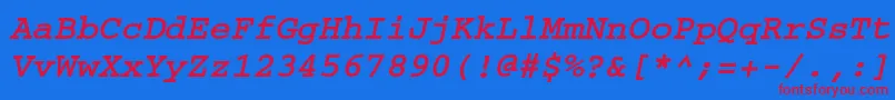 Crr56C Font – Red Fonts on Blue Background