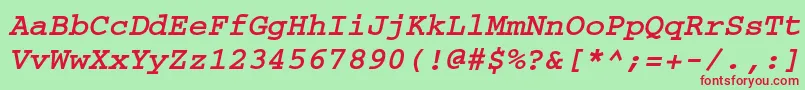 Crr56C Font – Red Fonts on Green Background