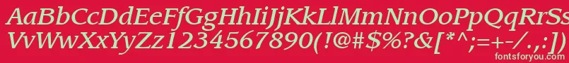 ItcLeawoodLtMediumItalic Font – Green Fonts on Red Background