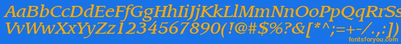 ItcLeawoodLtMediumItalic Font – Orange Fonts on Blue Background