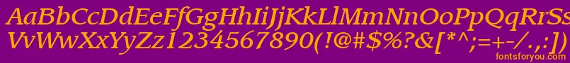 ItcLeawoodLtMediumItalic Font – Orange Fonts on Purple Background