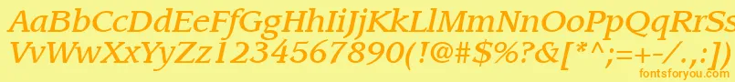 ItcLeawoodLtMediumItalic Font – Orange Fonts on Yellow Background