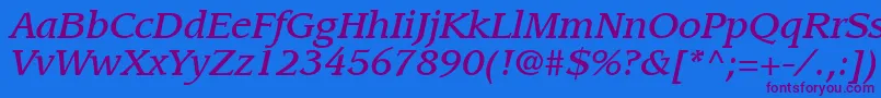 ItcLeawoodLtMediumItalic Font – Purple Fonts on Blue Background