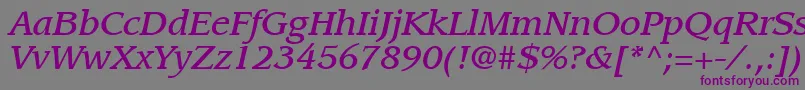 ItcLeawoodLtMediumItalic-fontti – violetit fontit harmaalla taustalla