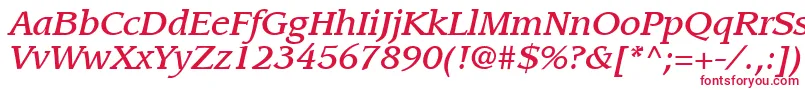 Шрифт ItcLeawoodLtMediumItalic – красные шрифты на белом фоне