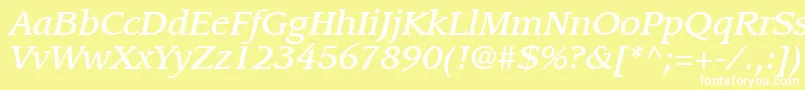 ItcLeawoodLtMediumItalic Font – White Fonts on Yellow Background