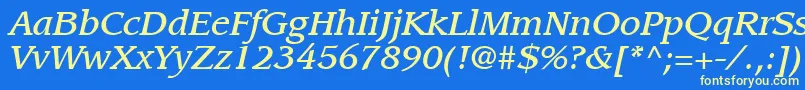 ItcLeawoodLtMediumItalic Font – Yellow Fonts on Blue Background